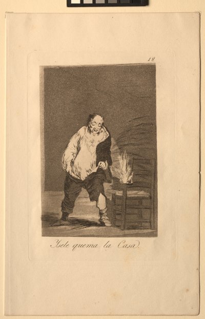 Caprichos: And His House is on Fire by Francisco de Goya