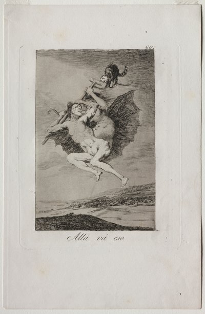Caprichos: There It Goes. by Francisco de Goya