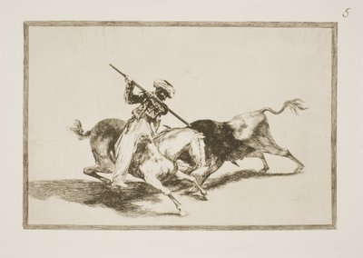 The Inspired Moor Gazul is the First to Spear Bulls According to the Rules by Francisco de Goya