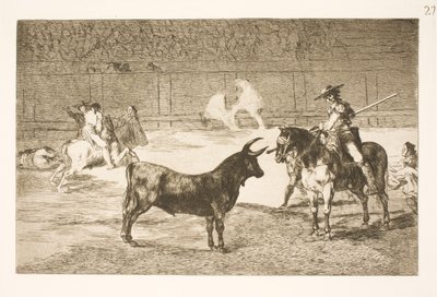 The Celebrated Picador, Fernando del Toro, Provokes the Angry Bull with His Lance by Francisco de Goya