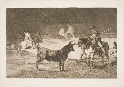 The Celebrated Picador, Fernando del Toro, Provokes the Angry Bull with His Lance by Francisco de Goya