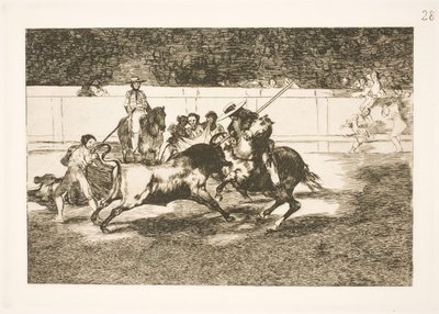 The Powerful Rendon Gores a Bull with the Lance, the Outcome that Caused His Death in the Arena in Madrid by Francisco de Goya