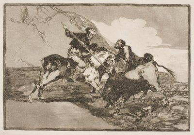 The Way the Old Spaniards on Horseback Hunted Bulls on the Plain by Francisco de Goya