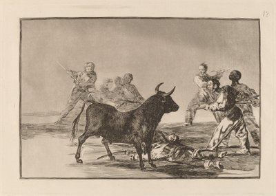 The Rabble Hamstring the Bull with Lances, Sickles, Banderillas and Other Arms by Francisco de Goya