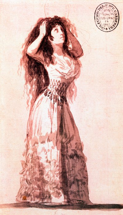 Duchess Alba putting her hair in order by Francisco de Goya