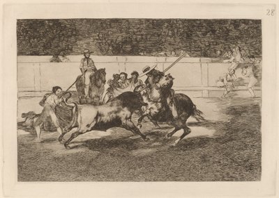 The Forceful Rendon Stabs a Bull with the Pique, from Which Pass He Died in the Ring at Madrid by Francisco de Goya