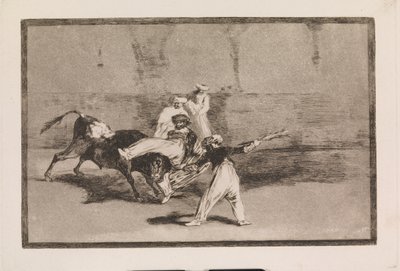 A Moor Captured by the Bull in the Arena by Francisco de Goya