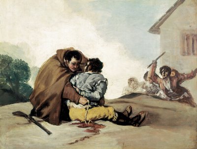 Friar Pedro Binds El Maragato with a Rope by Francisco de Goya