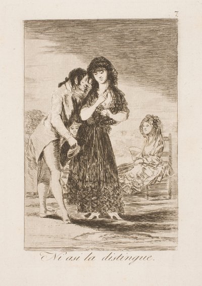 Not even in this way does he know her by Francisco de Goya
