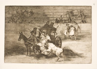 Fight from a Chariot Drawn by Two Donkeys by Francisco de Goya