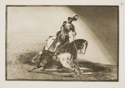 Charles V Spears a Bull in the Arena in Valladolid by Francisco de Goya