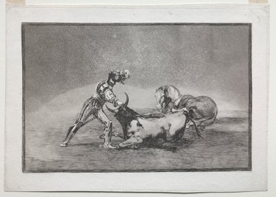 La Tauramaquia: A Spanish Knight Kills the Bull after Having Lost His Horse by Francisco de Goya