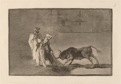 The Moors Make a Different Play in the Ring Calling the Bull with Their Burnous by Francisco de Goya