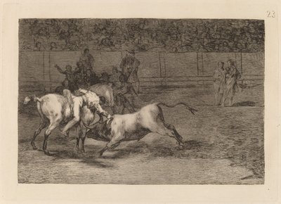 Mariano Ceballos, Alias the Indian, Kills the Bull from His Horse by Francisco de Goya