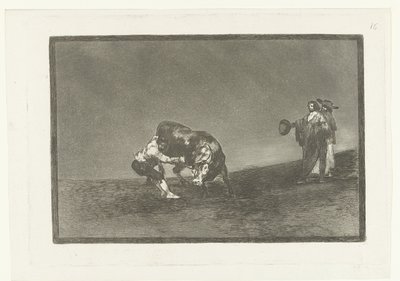 Martincho Grabs a Bull by Its Horn by Francisco de Goya