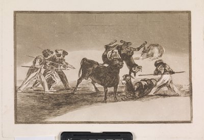 The Moors Use Donkeys as Barriers to Defend Against the Bull, Whose Horns Have Been Fitted with Balls by Francisco de Goya