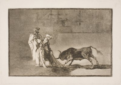 Moors in the Arena Trying to Attract the Bull with Their Burnus by Francisco de Goya