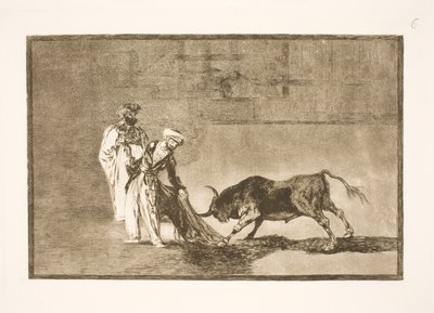 The Moors Perform Another Trick in the Arena and Lure the Bulls with Their Burnouses by Francisco de Goya