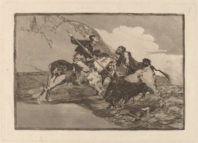 The Way in which the Ancient Spaniards Hunted Bulls on Horseback in the Open Country by Francisco de Goya