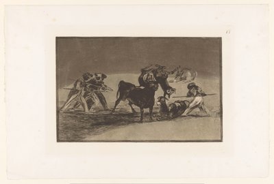 Moors and Donkeys Fighting a Bull (series title: Bullfights) by Francisco de Goya