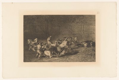 Picador Stabs a Bull with a Lance Bullfights (series title) by Francisco de Goya