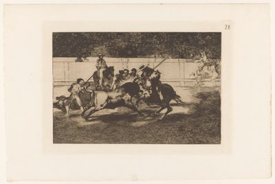 Rendon Piercing a Bull with His Lance (Bullfights) by Francisco de Goya