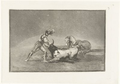 Spanish Knight Kills a Bull by Francisco de Goya