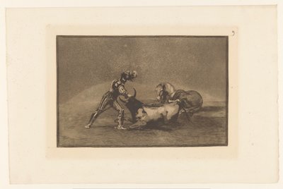Spanish Knight Kills a Bull by Francisco de Goya