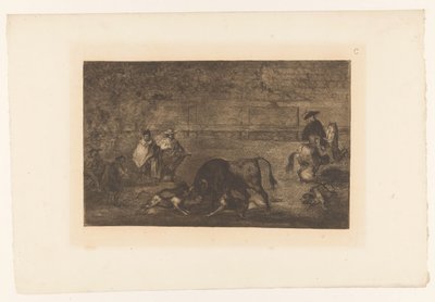 Bull Attacked by Dogs (Bullfighting) by Francisco de Goya