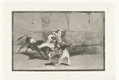 Bull Caught by Bullfighters by Francisco de Goya