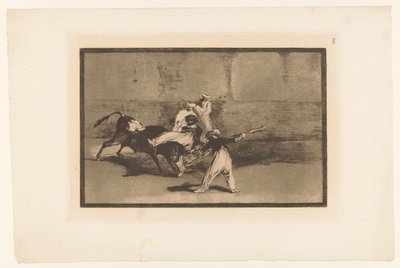 Bull Caught by Bullfighters by Francisco de Goya