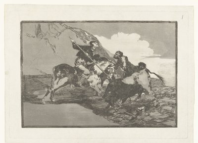 Bull Hunt on Horseback by Francisco de Goya