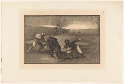 Bull Hunt on Foot by Francisco de Goya