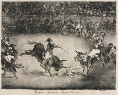 The Bulls of Bordeaux: The Famous American, Mariano Ceballos by Francisco de Goya