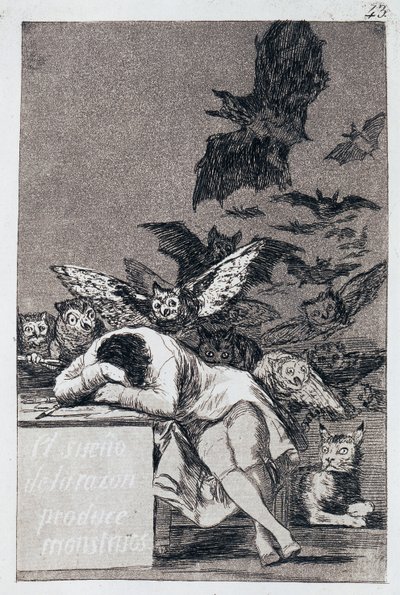The Sleep of Reason Produces Monsters. Capricho No 43 by Francisco de Goya