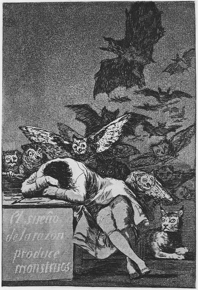 The Sleep of Reason Produces Monsters. Capricho No 43, 1797-1798 by Francisco de Goya