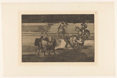 Torero with Flaming Banderillas (series title: La Tauromaquia) by Francisco de Goya