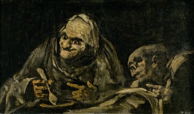 Two Old Men Eating Soup by Francisco de Goya