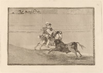 A Spanish Mounted Knight in the Ring Breaking Short Spears without the Help of Assistants by Francisco de Goya