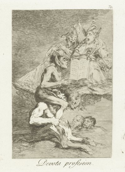 Pious Confession (Devota Profesion, Los Caprichos) by Francisco de Goya