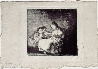 Woman Reading to two Children by Francisco de Goya