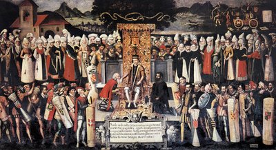 Ceremony of Hand Kissing Following the Declaration of Privileges by King Ferdinand the Catholic by Francisco de Mendieta y Retes