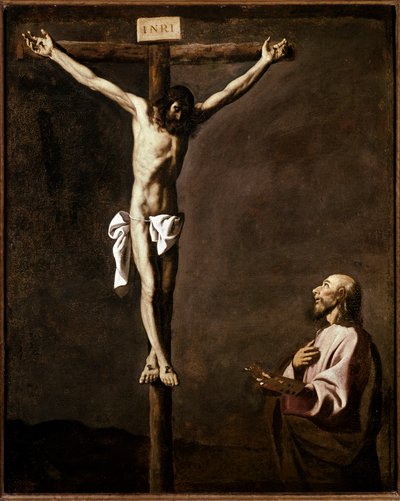 Crucifixion and Painter (Self-portrait of the Artist as Saint Luke) by Francisco de Zurbaran