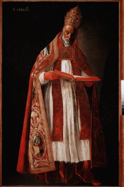 Pope Gregory I the Great or Dialogue by Francisco de Zurbaran