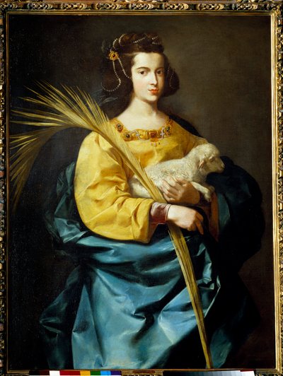 Representation of Saint Agnes by Francisco de Zurbaran