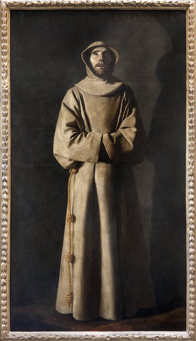 Saint Francis of Assisi. Popes Nicholas V and Sixtus IV, having visited the funerary crypt of Saint Francis in Assisi, recounted having found the body of the saint not altered by time, standing, with eyes lifted up to heaven by Francisco de Zurbaran