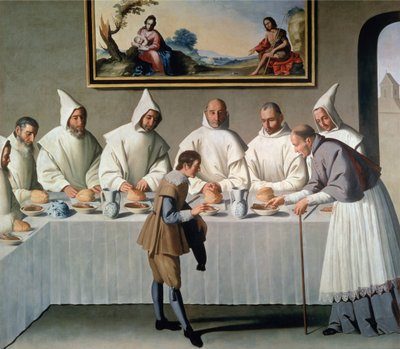 St. Hugh of Cluny in the Refectory of the Carthusians by Francisco de Zurbaran