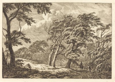 Travelers on a Forest Road in a Storm by Franciscus A. Milatz
