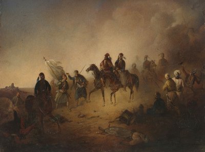 Markos Botsaris at the Battle of Karpenisi, on the Night of August 8, 1823, 1852 by Franciszek Tomasz Tepa