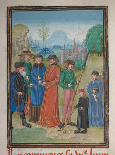 Detail of a miniature of the Seven Ages of Man by Franco Flemish School